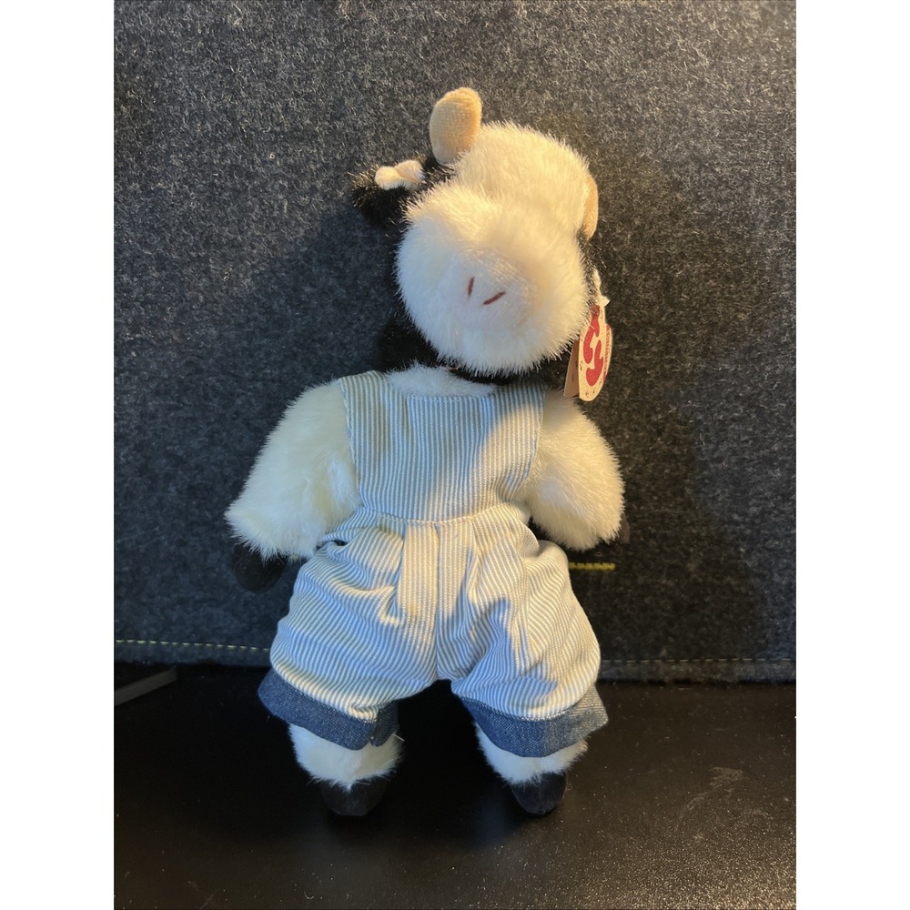 TY Attic Treasures Madison The Cow Plush‎ Toy with Outfit Tags 9"